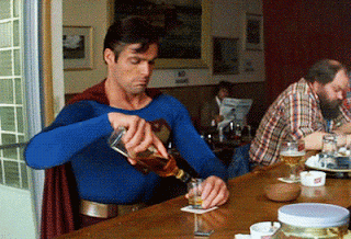 superman christopher reeve shot bar johnnie walker red label whisky 3 richard lester gif