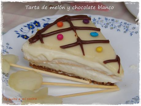 Tarta de melón y chocolate blanco