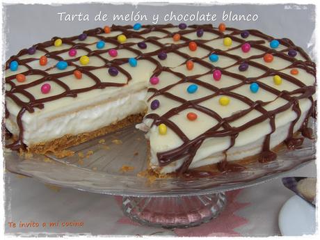 Tarta de melón y chocolate blanco