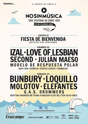 No sin música en Cádiz con Bunbury, Loquillo, Love of Lesbian, Second, Izal, Molotov, Elefantes...