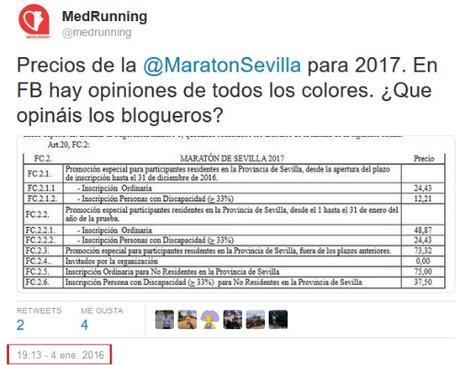 Maratón de Sevilla 2017. Sorpresa en sus Precios Maratón de Sevilla 2017. Sorpresa en sus Precios