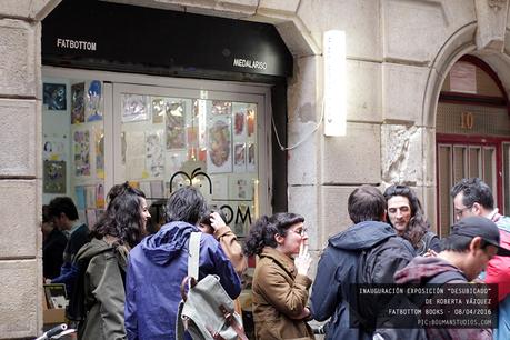 Inauguración expo “Desubicado” de Roberta Vázquez El lugar escogido fue Fatbottom Books de Barcelona