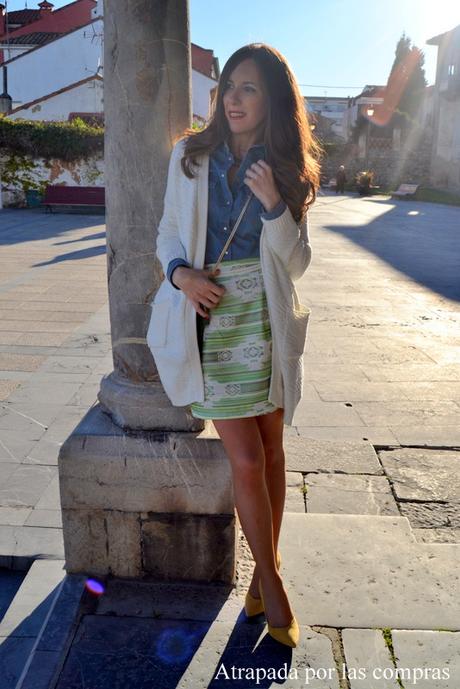 FALDA JACQUARD Y CHAQUETA DE PUNTO FALDA JACQUARD Y CHAQUETA DE PUNTO