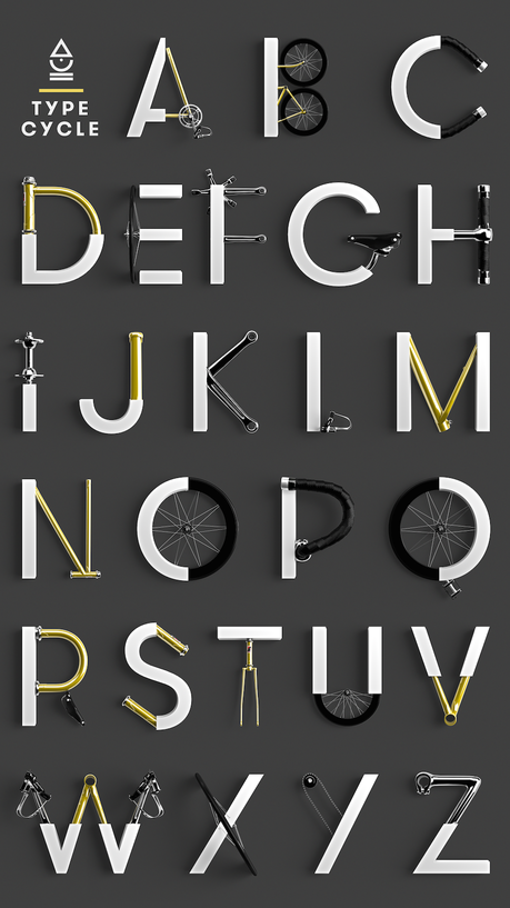 Type Cycle, el alfabeto ciclista de Marcel Piekarsky Type Cycle, el alfabeto ciclista de Marcel Piekarsky