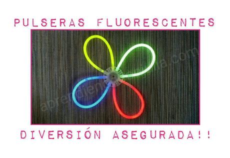 Pulseras fluorescentes de colores para divertir a niños y mayores. Pulseras fluorescentes de colores para divertir a niños y mayores.
