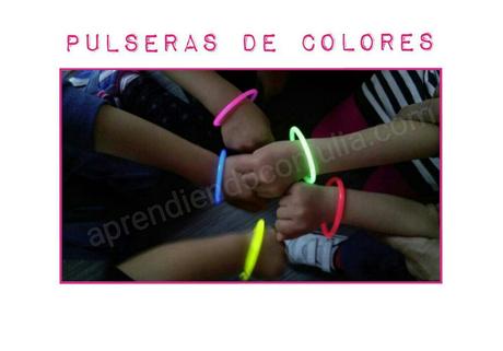 Pulseras fluorescentes de colores para divertir a niños y mayores. Pulseras fluorescentes de colores para divertir a niños y mayores.