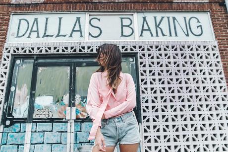 Goodnight_Macaroon-Levis_VIntage-Checked_Blouse-Pink_Shirt-Red_Heels-Marni_Sandals-Dallas-112
