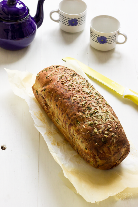 Garlic, herbs and cheese bread #BreadBakers Garlic, herbs and cheese bread #BreadBakers