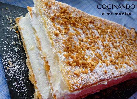 Más de 10 Recetas Dulces con Hojaldre milhojas-nata