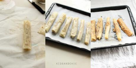 Rollitos de pasta filo con cereales Kellogs y mascarpone - Falsos churros Rollitos de pasta filo con cereales Kellogs y mascarpone - Falsos churros