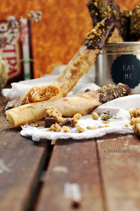 Rollitos de pasta filo con cereales Kellogs y mascarpone - Falsos churros Rollitos de pasta filo con cereales Kellogs y mascarpone - Falsos churros