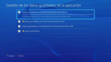 gestion de datos copiar datos guardados en una PS4