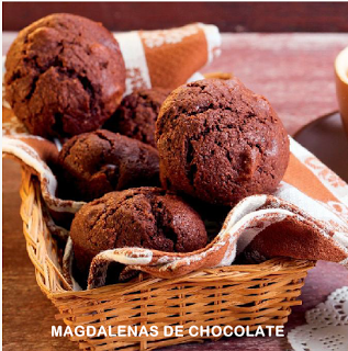 Magdalenas de chocolate Magdalenas de chocolate