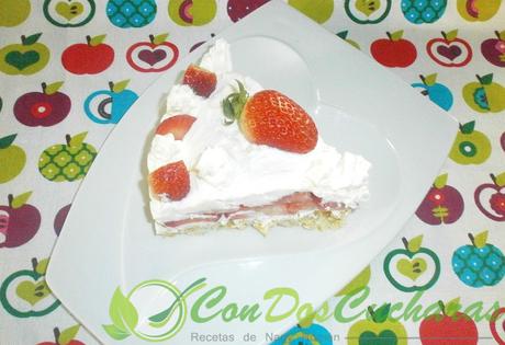 Tarta crujiente de fresas