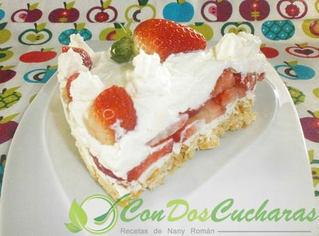 Tarta crujiente de fresas