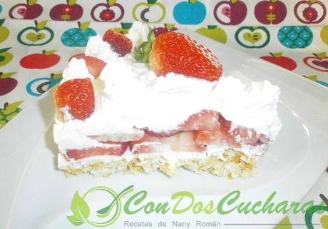 Tarta crujiente de fresas