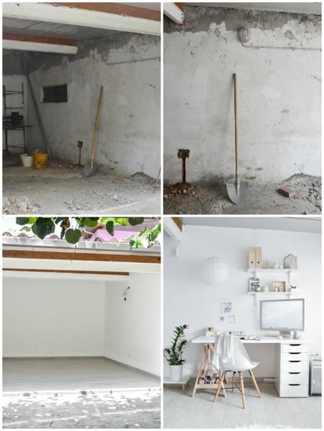 Antes y después: Hermosa oficina en blanco Workspace Makeover | Antes y después: Hermosa oficina en blancos | casahaus.net