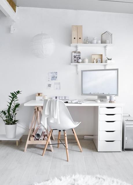 Antes y después: Hermosa oficina en blanco Workspace Makeover | Antes y después: Hermosa oficina en blancos | casahaus.net