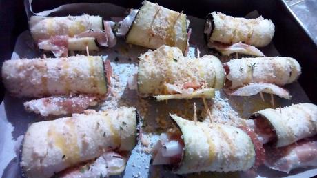 Rollitos de berenjena con jamón y mozzarella – Involtini di melanzane con mozzarella y prosciutto rollitosberengena3