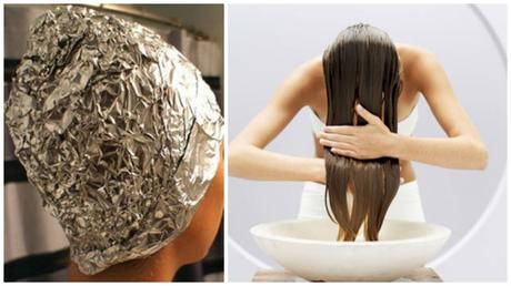 ¿Quieres un cabello brilloso y suave? ¡Entonces haz esta mascarilla y cúbrelo con aluminio!