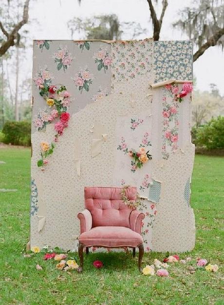¿Qué puedes hacer con telas para decorar tu boda? Photobooth antiguas telas