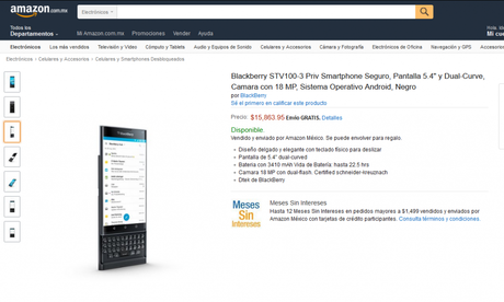 Ya puedes comprar el BlackBerry Priv en Amazon México