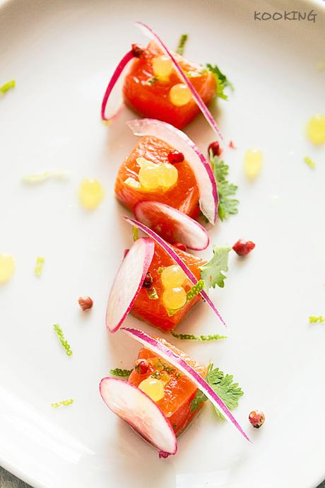 Sashimi de trucha de los Fiordos Sashimi de trucha de los Fiordos