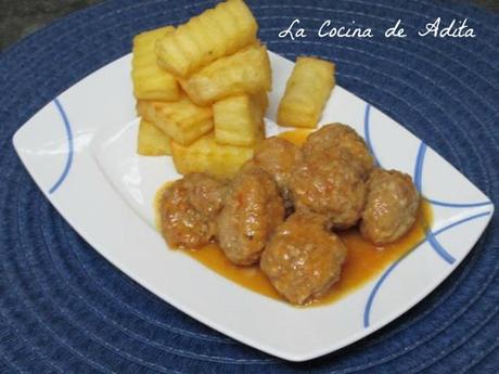 Albóndigas de ternera con jamón ibérico