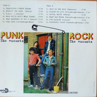 The Vacants - Punk rock Lp 1978