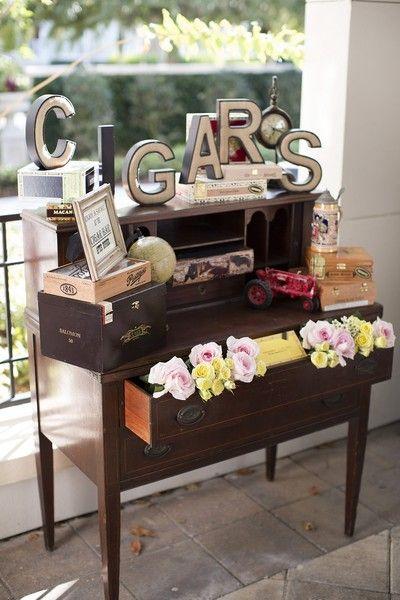 Cigar bar for your wedding guests! Could this be any cuter? {@kimberhensley}: 