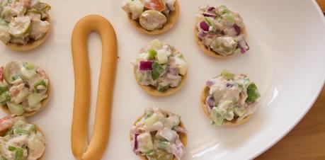 Canapé de dip de atún de la última cena de Titanic tartaletas de atun