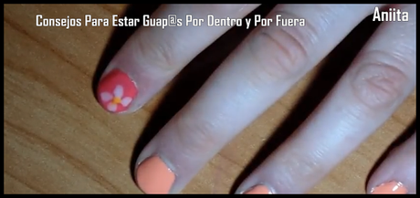 Manicura Primaveral Con Flor. Manicura Primaveral Con Flor.