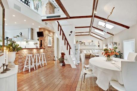 Te encantará este fantástico loft sueco Shabby Chic Loft