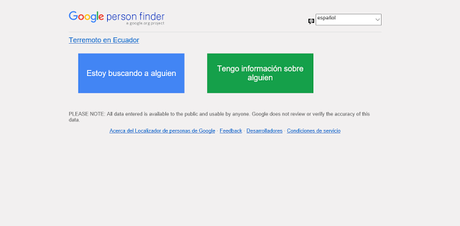 Google activó el “Person Finder”  después del terremoto en Ecuador