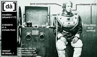 Jueves 21, Loopoesía 2016 en Claudàtor (bar 134) Jueves 21, Loopoesía 2016 en Claudàtor (bar 134)