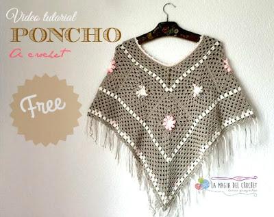 Cómo hacer un PONCHO con Grannys a crochet