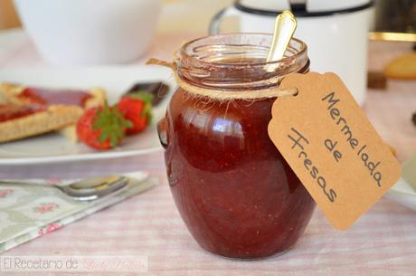 Mermelada de fresas casera baja en azúcar