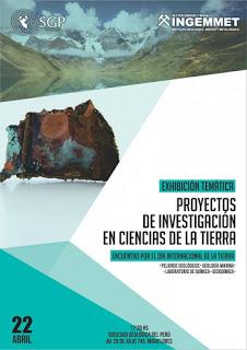 Exposición sobre peligros geológicos en Encuentro Científico por el día internacional de la Tierra - Lima, Perú