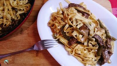 Tagliatelle con ternera y soja Tagliatelle con ternera y soja