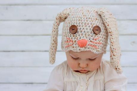 Cómo hacer un gorro para bebé en crochet con forma de conejo
