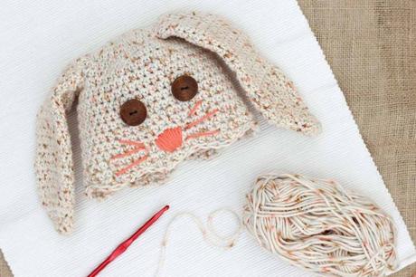 Cómo hacer un gorro para bebé en crochet con forma de conejo