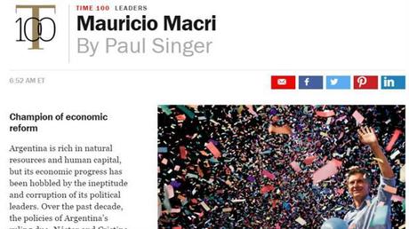 Mauricio Macri en la revista Time