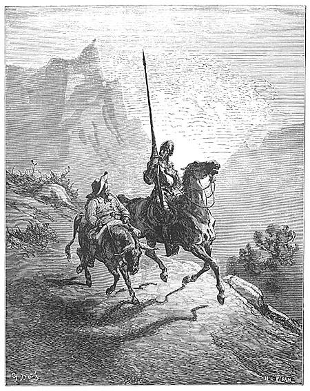 Don Quijote y Sancho, grabado de Gustavo Doré