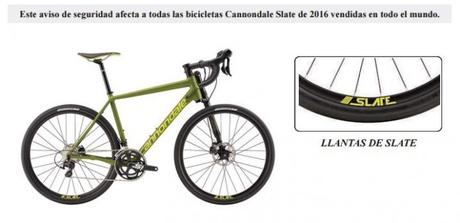 Cannondale realiza un aviso de seguridad de no ejecutar todos sus modelos Slate con tubeless en las ruedas ofrecidas originalmente Cannondale realiza un aviso de seguridad de no ejecutar todos sus modelos Slate con tubeless en las ruedas ofrecidas originalmente