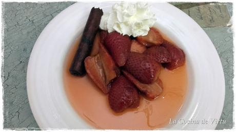 Fresas al vino en microondas Fresas al vino en microondas