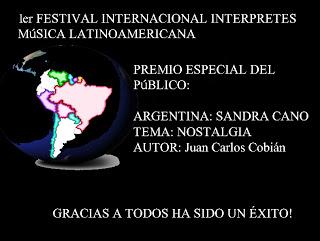 EXITOSO!!! EL RESULTADO FINAL DEL 1ER FESTIVAL DE INTERPRETES DE MÚSICA LATINOAMERICANA
