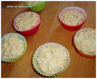 Muffins de puerro y queso cheddar