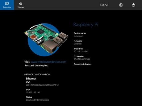 Windows 10 IoT pantalla