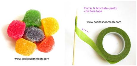 Ideas de manualidades y centros de mesa con gomitas dulces