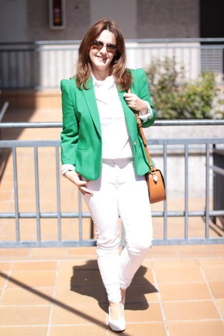 blazer verde zara